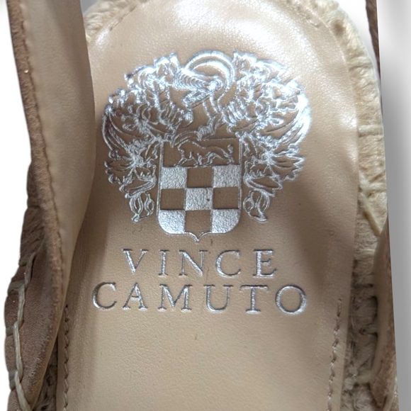 NEW VINCE CAMUTO Bendsen Wedge Sandal IN ROSE GOLD SZ 9.5 - Picture 14 of 14